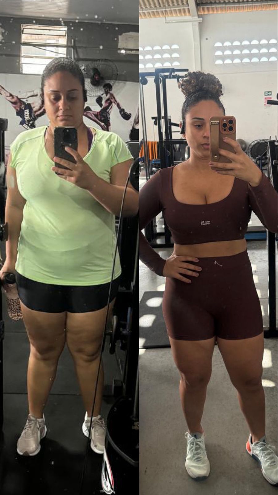 Comparativo feminino de antes e depois