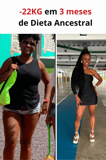 Comparativo feminino após eliminar 22 kg em três meses